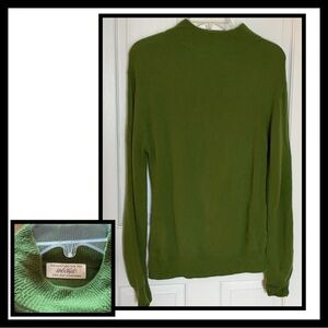 Lord + Taylor Green TWO PLY 100% CASHMERE Sweater Size Medium Vintage